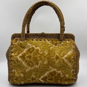 Vintage Italian Tapestry handbag with feet.